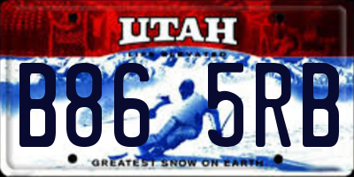 UT license plate B865RB