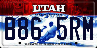 UT license plate B865RM