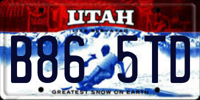 UT license plate B865TD