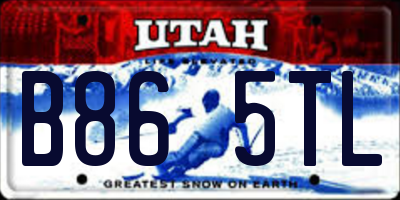 UT license plate B865TL