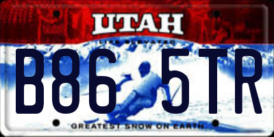 UT license plate B865TR
