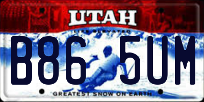 UT license plate B865UM