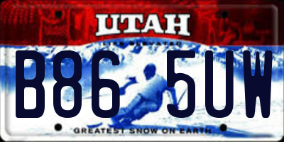 UT license plate B865UW