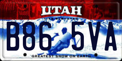 UT license plate B865VA