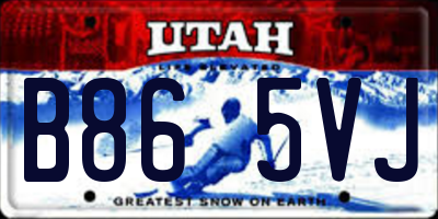 UT license plate B865VJ