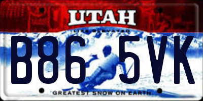 UT license plate B865VK