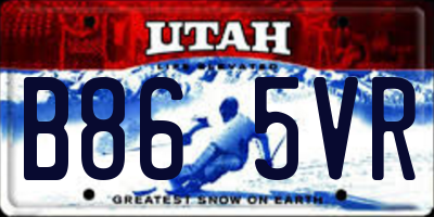 UT license plate B865VR