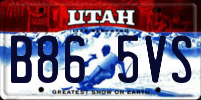 UT license plate B865VS