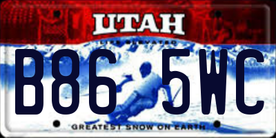 UT license plate B865WC