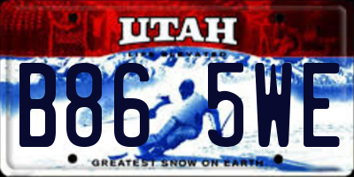 UT license plate B865WE