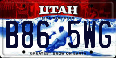 UT license plate B865WG
