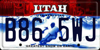 UT license plate B865WJ