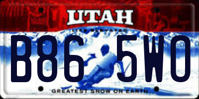 UT license plate B865WO