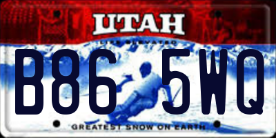 UT license plate B865WQ