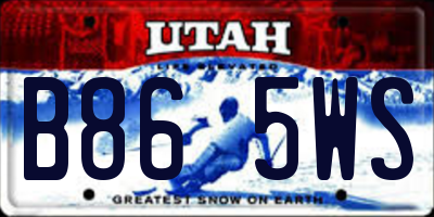 UT license plate B865WS