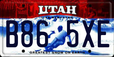 UT license plate B865XE