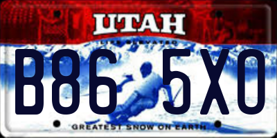 UT license plate B865XO