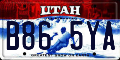 UT license plate B865YA