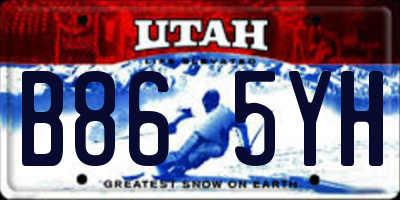 UT license plate B865YH