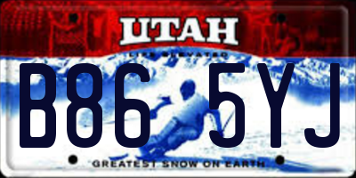 UT license plate B865YJ