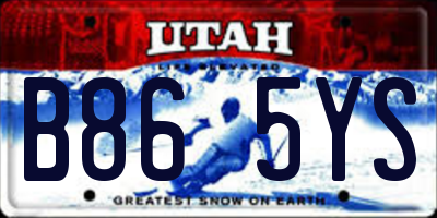 UT license plate B865YS