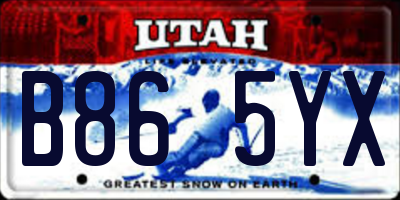 UT license plate B865YX