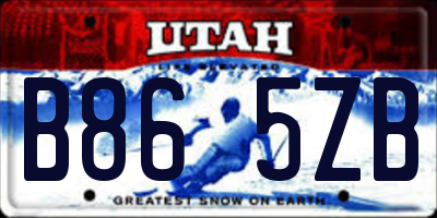 UT license plate B865ZB
