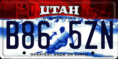 UT license plate B865ZN