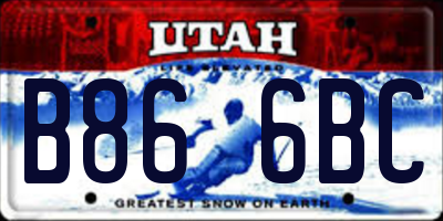 UT license plate B866BC