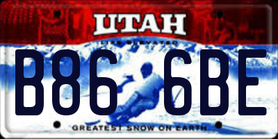UT license plate B866BE
