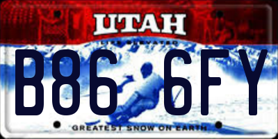 UT license plate B866FY