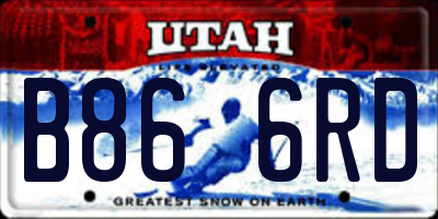 UT license plate B866RD
