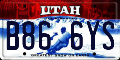 UT license plate B866YS