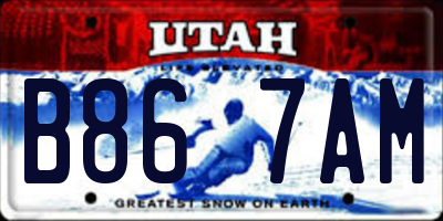 UT license plate B867AM