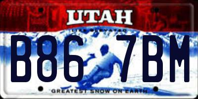 UT license plate B867BM