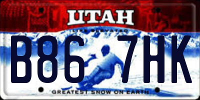UT license plate B867HK