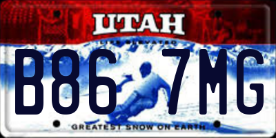 UT license plate B867MG