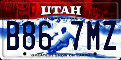 UT license plate B867MZ