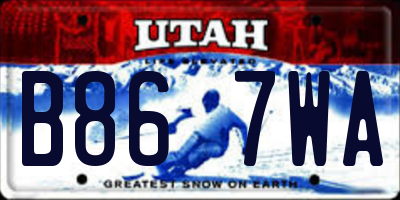 UT license plate B867WA