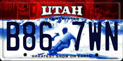 UT license plate B867WN