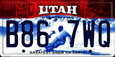 UT license plate B867WQ