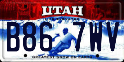 UT license plate B867WV