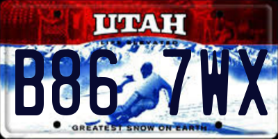 UT license plate B867WX