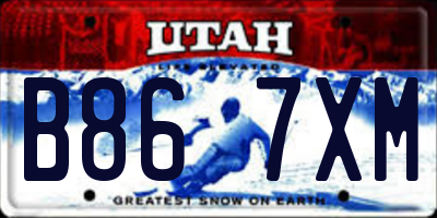 UT license plate B867XM