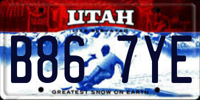 UT license plate B867YE