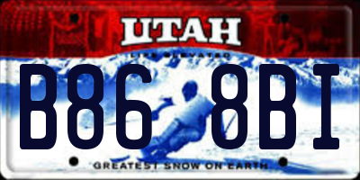 UT license plate B868BI