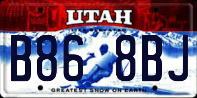 UT license plate B868BJ