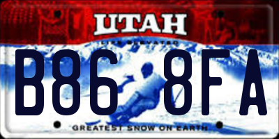 UT license plate B868FA