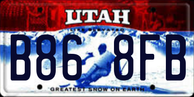 UT license plate B868FB