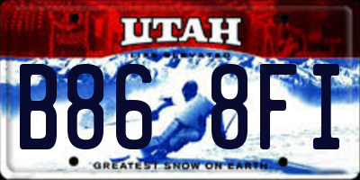 UT license plate B868FI